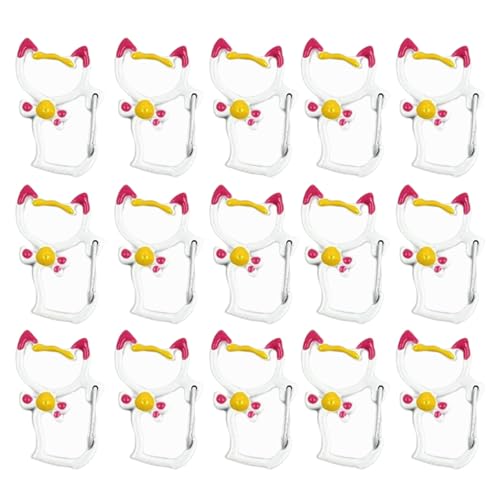 Karabinerhaken in Katzenform, Schlüsselband, Federclip für Schlüsselanhänger, handgefertigt, Spielzeug, Zubehör, 15 Stück Karabinerhaken in Katzenform, Schlüsselband, Federclip für Schlüsselanhänger, handgefertigt, Spielzeug, Zubehör, 15 Stück von HOOLRZI