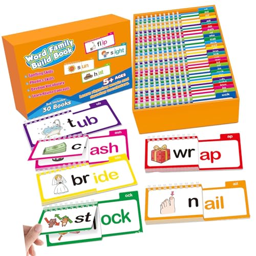 Lesen und Reimen Bücher Buchstabengeräusche Karteikarten Phonik Karteikarten Wort Familienbücher für Kindergarten Lesen und Reimen Bücher Buchstabengeräusche Karteikarten Phonik Karteikarten Wort Familienbücher für Kindergarten von HOOLRZI