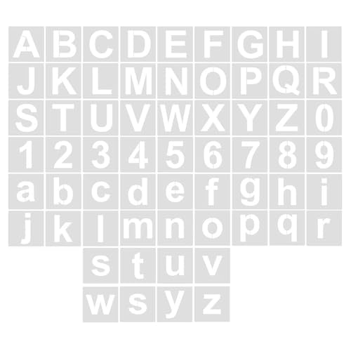 Malschablonen für Kinder, Buchstaben- und Zahlenschablonen für Holzschilder, Kuchen, Malerei, Wanddekoration, 60 Stück Malschablonen für Kinder, Buchstaben- und Zahlenschablonen für Holzschilder, Kuchen, Malerei, Wanddekoration, 60 Stück von HOOLRZI