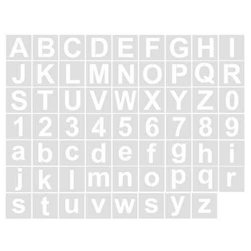 Malschablonen für Kinder, Buchstaben- und Zahlenschablonen für Holzschilder, Kuchen, Malerei, Wanddekoration, 60 Stück Malschablonen für Kinder, Buchstaben- und Zahlenschablonen für Holzschilder, Kuchen, Malerei, Wanddekoration, 60 Stück von HOOLRZI
