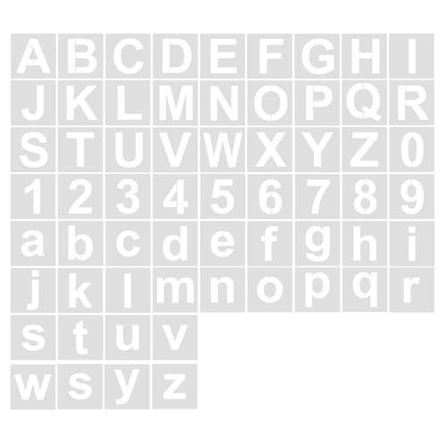 Malschablonen für Kinder, Buchstaben- und Zahlenschablonen für Holzschilder, Kuchen, Malerei, Wanddekoration, 60 Stück Malschablonen für Kinder, Buchstaben- und Zahlenschablonen für Holzschilder, Kuchen, Malerei, Wanddekoration, 60 Stück von HOOLRZI