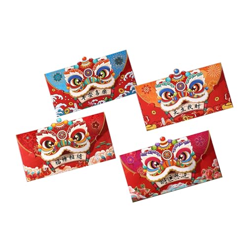 Papiertüte, traditionelles Schlangenjahr, multifunktional, chinesische Tierkreiszeichen, Geldbeutel, 4 Stück von HOOLRZI