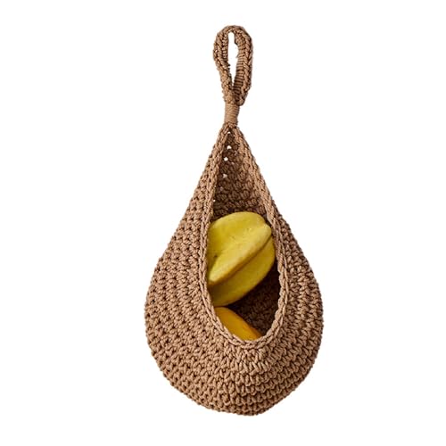 Platzsparender Obstkorb zum Aufhängen, aus stabilem Juteseil mit atmungsaktiven Netz-Designs für Küche oder Balkon Platzsparender Obstkorb zum Aufhängen, aus stabilem Juteseil mit atmungsaktiven Netz-Designs für Küche oder Balkon von HOOLRZI