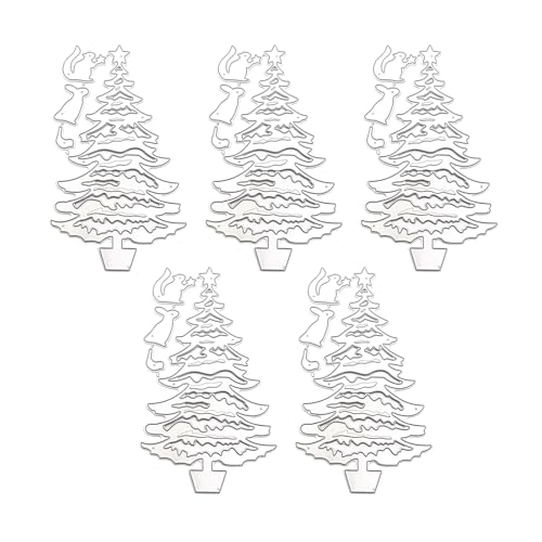 Weihnachts-Stanzformen, Karbonstahl, Prägeschablonen für Scrapbooking, Kartenherstellung, Dekoration, 5 Stück von HOOLRZI
