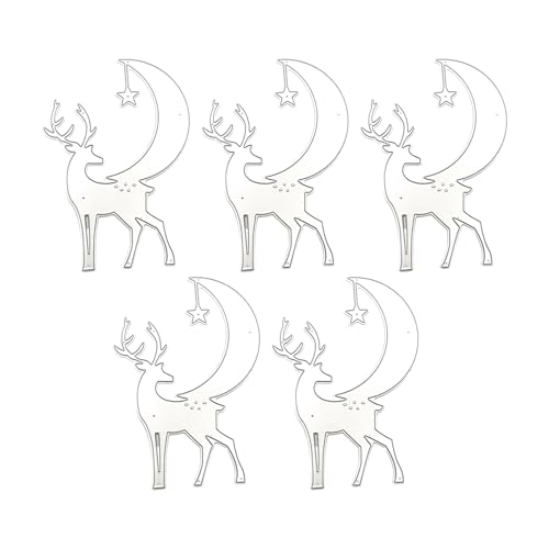 Weihnachts-Stanzformen, Karbonstahl, Prägeschablonen für Scrapbooking, Kartenherstellung, Dekoration, 5 Stück von HOOLRZI