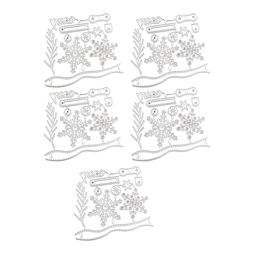 Weihnachts-Stanzformen, Karbonstahl, Prägeschablonen für Scrapbooking, Kartenherstellung, Dekoration, 5 Stück von HOOLRZI