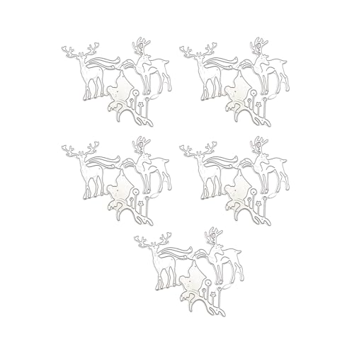 Weihnachts-Stanzformen, Karbonstahl, Prägeschablonen für Scrapbooking, Kartenherstellung, Dekoration, 5 Stück Weihnachts-Stanzformen, Karbonstahl, Prägeschablonen für Scrapbooking, Kartenherstellung, Dekoration, 5 Stück von HOOLRZI