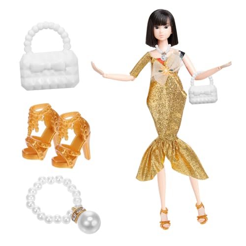 HOOTNEE 1 Satz Abendkleid Puppenkleid Meerjungfrau formelle Kleidung für Puppen Kleidung für Plüschpuppen Elegantes Kleid für Puppen Miniaturschuh Puppen formelles Kostüm Puppendekoration von HOOTNEE