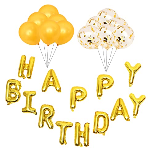 HOOTNEE 1 Satz Folienballon mit Happy Birthday Schriftzug für Geburtstagsfeiern Babypartys Hochzeiten und Feste Partybedarf für Festliche Anlässe von HOOTNEE