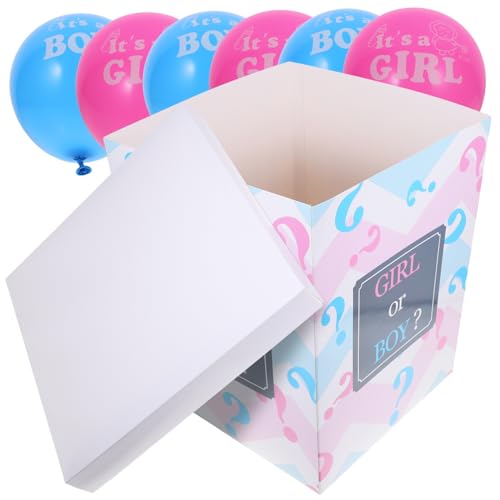 HOOTNEE 1 Satz Gender Reveal Box mit Luftballons Shower für Jungen oder Kreative Partydekoration für Geschlechtsenthüllung Glückliche Schaffen von HOOTNEE