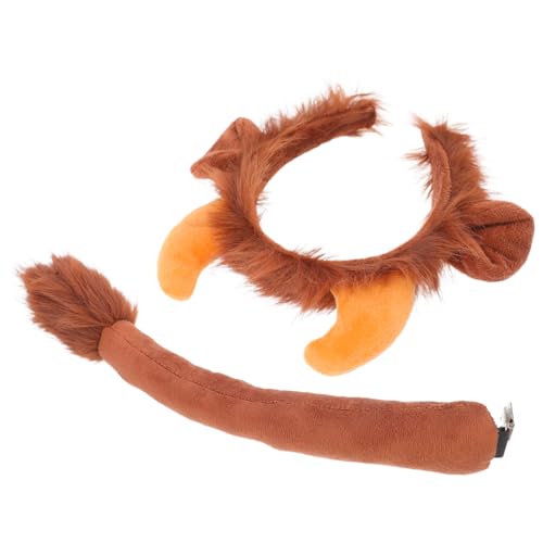 HOOTNEE 1 Satz Kuhhorn Haarreifen und Set Tierkostüm Zubehör für Halloween Karneval und Cosplay Kopfbedeckung für Rollenspiele und Partys Abnehmbaren von HOOTNEE