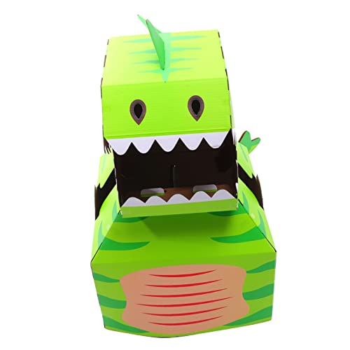 HOOTNEE 1 Satz Pappbox Dinosaurier DIY für Kreative Rollenspiele und Cosplay Farbenfrohes Lehrreiches Bastelspielzeug Fördert Fantasie und Motorische Fähigkeiten von HOOTNEE