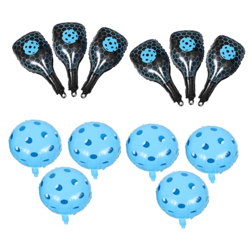 HOOTNEE 1satz Aufblasbare Pickleball Schläger Luftballons Lustige Cartoon Aluminiumfolie Deko Für Sportgeburtstagsfeiern Und Themenpartys Blaue Schläger Runde Ballons von HOOTNEE