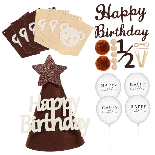 HOOTNEE 1 Set Geburtstagsdekoration Bärenkopf Schillerndes Happy Birthday Banner Erster Bär Geburtstagsdekorationen Hey Boy Party Supplies Happy Birthday Dekorationen Mini HOOTNEE 1 Set Geburtstagsdekoration Bärenkopf Schillerndes Happy Birthday Banner Erster Bär Geburtstagsdekorationen Hey Boy Party Supplies Happy Birthday Dekorationen Mini von HOOTNEE