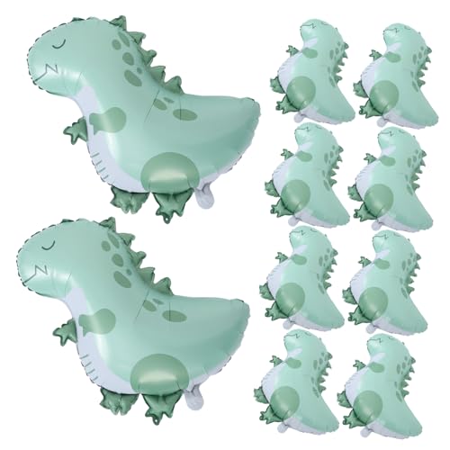 HOOTNEE 10 Stück Dinosaurier-ballon Dinosaurierballons Folie Tierische Folienballons Luftballons Mit Tiermotiven Luftballons Mit Dinosauriermotiven Ballon Aus Aluminium Aluminiumfolie Grün von HOOTNEE