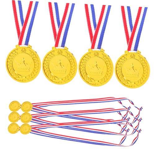 HOOTNEE 10 Stück Medaillen aus Plastik für Sportveranstaltungen Goldene Auszeichnung mit Band für Fußball Volleyball und Belohnung für Teilnahme und Motivation HOOTNEE 10 Stück Medaillen aus Plastik für Sportveranstaltungen Goldene Auszeichnung mit Band für Fußball Volleyball und Belohnung für Teilnahme und Motivation von HOOTNEE