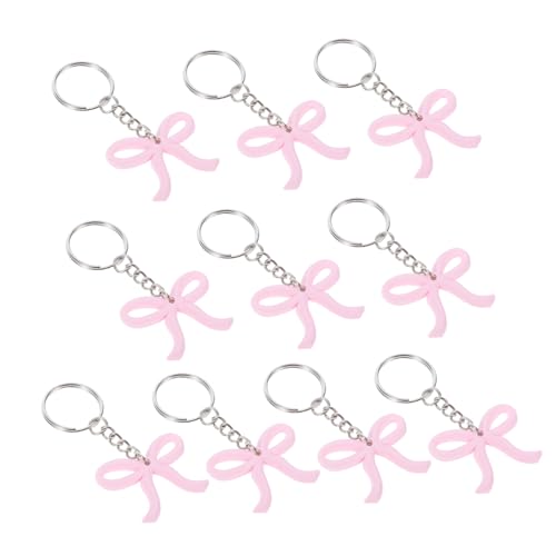 HOOTNEE 10 Stück Rosa Schleifen Schlüsselanhänger Stilvolle Partydekoration für Babyparty Junggesellinnenabschied und Geburtstagsfeier Hochwertige Konstruktion Modisches Design für Ihre von HOOTNEE