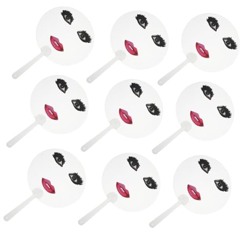 HOOTNEE 10 Stück Rotlippige Fächer Performance Requisiten Runde Papierfächer Dekorativer Fächer Durchsichtig DIY Malfächer Durchsichtiger Handfächer Aus Kunststoff HOOTNEE 10 Stück Rotlippige Fächer Performance Requisiten Runde Papierfächer Dekorativer Fächer Durchsichtig DIY Malfächer Durchsichtiger Handfächer Aus Kunststoff von HOOTNEE
