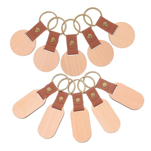 HOOTNEE Schlüsselanhänger Aus Holz 10 Stück Für Diy Zum Verzieren Von Schlüsseln Autoschlüsseln Rucksäcken Handtaschen Aus Stabilem Material Langlebig von HOOTNEE