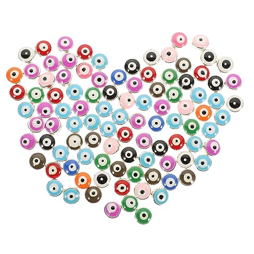HOOTNEE 100 Stück Teufelsauge Perlen Mit Silbernem Rand, Abstandsperlen, Böser Blick, Perlen Zum Basteln, Lose Perlen, Böser Blick, Charms Für Armbänder, Lose Perlen, Charms, Runde HOOTNEE 100 Stück Teufelsauge Perlen Mit Silbernem Rand, Abstandsperlen, Böser Blick, Perlen Zum Basteln, Lose Perlen, Böser Blick, Charms Für Armbänder, Lose Perlen, Charms, Runde von HOOTNEE