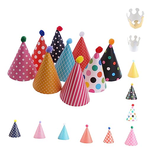 HOOTNEE Partyhut C 11 Stück Bunte Kegelhüte Für Geburtstagspartys Jungen Und Mädchen Erwachsene HOOTNEE Partyhut C 11 Stück Bunte Kegelhüte Für Geburtstagspartys Jungen Und Mädchen Erwachsene von HOOTNEE