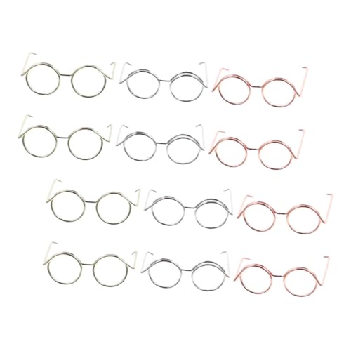 HOOTNEE 12 Stück Brillen für Puppen Teiliges aus Robustem Kupferdraht in Roségold Silber und Gold Kreatives Zubehör für Puppen und Fotografie Dekorationen von HOOTNEE