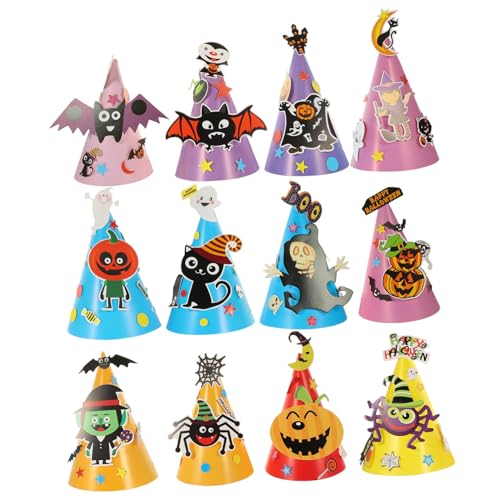 HOOTNEE 12 Stück Cartoon Hüte Halloween Dekor Hutmaterialien Partyhüte Geburtstagshüte Für Halloween Hüte Partyhüte Dekorativer Hut von HOOTNEE