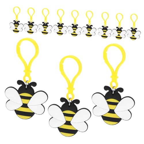HOOTNEE 12st Biene Schlüsselanhänger Honigbienen-auto-schlüsselanhänger Waben-schlüsselanhänger Gelber Bienen-schlüsselanhänger Bienenparty Begünstigt Geschenke Baby Schüttgut Taschen Pvc von HOOTNEE