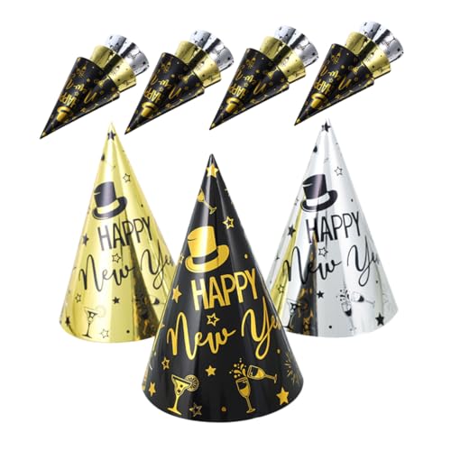 HOOTNEE 15 Stücke Papier Hüte Frohes Neues Jahr Party Hut Krone für Erwachsene Jungen und Mädchen Lustige Trendy Dekoration von HOOTNEE