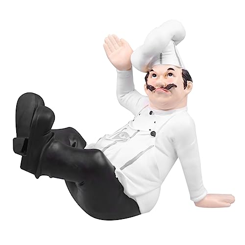 HOOTNEE Stilvolle Harz-Chef-Ornament-Statue als Heimdekoration Figur für Küche Restaurant Bistro Bar für Familie und Freunde HOOTNEE Stilvolle Harz-Chef-Ornament-Statue als Heimdekoration Figur für Küche Restaurant Bistro Bar für Familie und Freunde von HOOTNEE