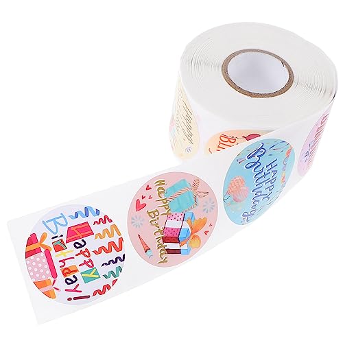 HOOTNEE 1rolle Roll Happy Birthday Aufkleber Selbstklebende Sticker Für Kindergeburtstag Bastelprojekte Und Geschenkverpackungen Vielseitig Einsetzbar Für Feiern Und Partys von HOOTNEE