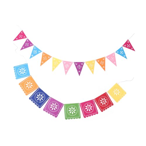 HOOTNEE 2 Sätze Mexikanisches Pinata Party Banner Dekorative Girlanden für Fiesta Feiern zur Verschönerung von Wänden Fenstern und Festliche und Spaß bei Feiern von HOOTNEE