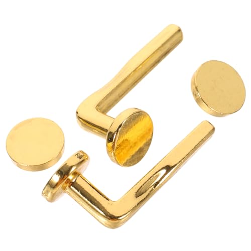 HOOTNEE 2 Sets Goldener Türgriff, Modellzubehör, Puppenhaus Möbelknöpfe, Puppenhaus Zubehör, Puppenhaus Miniaturgriffe, Puppenhaus Hebel Türgriffe, Miniaturknöpfe, Puppenhaus von HOOTNEE