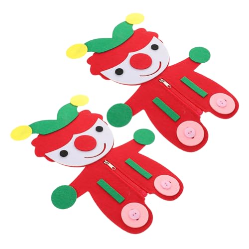 HOOTNEE 2 Sets Vlies Knopfspielzeug Knopfförmiges Mit Stoff Überzogene Knöpfe Knopf Clown Knopf Nähen Reißverschlussknopf Pädagogisches Werkzeug Cartoon Knöpfe Knopf Themen von HOOTNEE