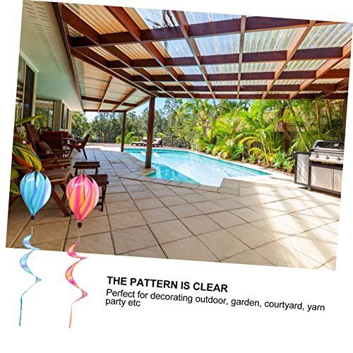 HOOTNEE 2 Stück Dekorative Windsocks Hot Air Ballons mit Drehfunktion Leichte Bunte Garten Hängedekorationen aus Sicherem Material für Outdoor und Partygestaltung von HOOTNEE