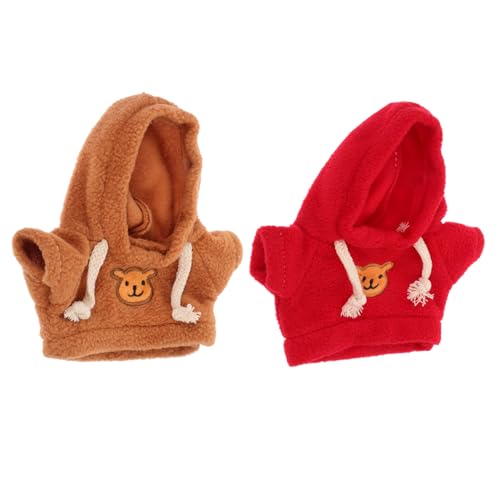 HOOTNEE 2 Stück Teiliges Hoodie Kleidung für Plüschbären Süße Bekleidung für Kuscheltiere Waschbare und Wiederverwendbare Outfits für Kleine Puppen und Stofftiere von HOOTNEE