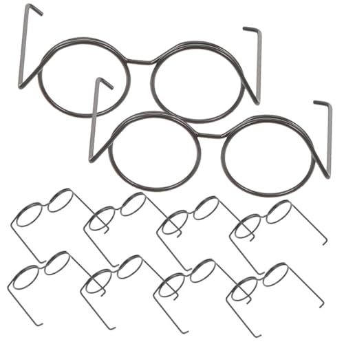 HOOTNEE 20 Stück Mini Brillen, Winzige Brillen Für Puppen, Metalldrahtgläser, Puppenbrillen, Metall Puppenzubehör, Weihnachts Foto Requisiten, Drahtrandbrillen, Irische Festivalbrillen, von HOOTNEE