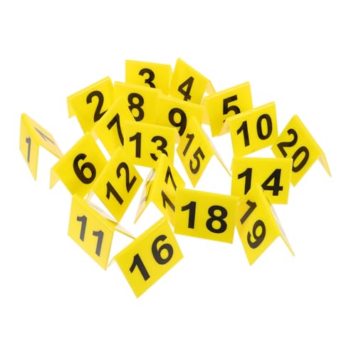 HOOTNEE 20 Stück Restaurant Nummernschilder, Spielnummernmarkierungen, Spielzubehör, Doppelseitige Beweismarkierungen, Restaurant Tischnummern, Restaurant Tischschild, Desktop von HOOTNEE