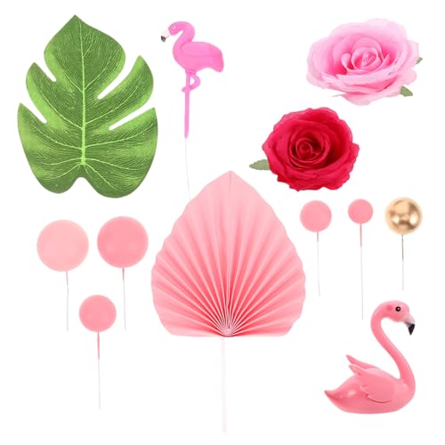 HOOTNEE 23 Stück Flamingo und Palmblätter Tortendeko Teiliges mit Rosa Papierfächern Rosen und Metallic Kugeln für Tropische Hochzeiten und Strandpartys Partydekoration für Unvergessliche HOOTNEE 23 Stück Flamingo und Palmblätter Tortendeko Teiliges mit Rosa Papierfächern Rosen und Metallic Kugeln für Tropische Hochzeiten und Strandpartys Partydekoration für Unvergessliche von HOOTNEE