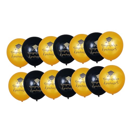 HOOTNEE 24St Ballons der Abschlusssaison schwarze Zierleiste Zubehör für die Abschlussfeier latex luftballons latex ballons Abschlussfeier Luftballons Feier-Party-Ballon Emulsion schmücken von HOOTNEE
