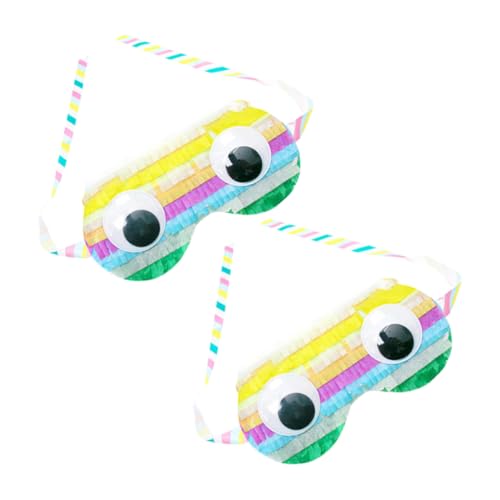 HOOTNEE 2St Piñata Kindergeschenk Meditationsmasken reisen Spielzeug spaß toy Augenmaske Pinata-Masken Cosplay-Zubehör klein Augenbinde Geburtstagsgeschenk Kleidung Requisiten Papier von HOOTNEE