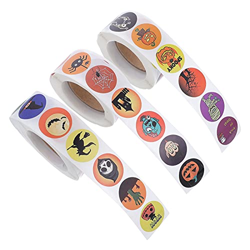 HOOTNEE 3 Rollen Halloween Aufkleber Geister Sticker Dekorationsaufkleber Für Halloween Saison von HOOTNEE