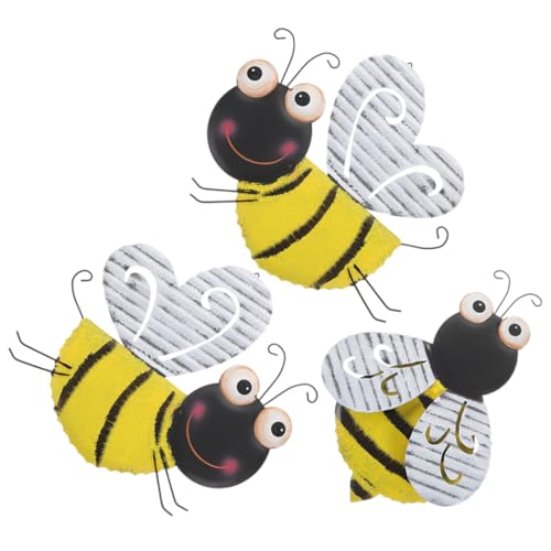 HOOTNEE 3 Stück Teiliges Wanddekor Bienen Skulptur aus Cartoon Bienenschmuck für Innen und Gartenbereich Kreative Wandkunst für Kinderzimmer und Wohnzimmer Langlebig HOOTNEE 3 Stück Teiliges Wanddekor Bienen Skulptur aus Cartoon Bienenschmuck für Innen und Gartenbereich Kreative Wandkunst für Kinderzimmer und Wohnzimmer Langlebig von HOOTNEE