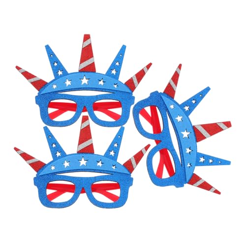 HOOTNEE 3 Stück Unabhängigkeitstagbrille Lustige Fotoautomaten Requisiten Dekorationen Zum Unabhängigkeitstag Patriotische Brille Lieferungen Für Den Unabhängigkeitstag Us-zubehör Plastik von HOOTNEE