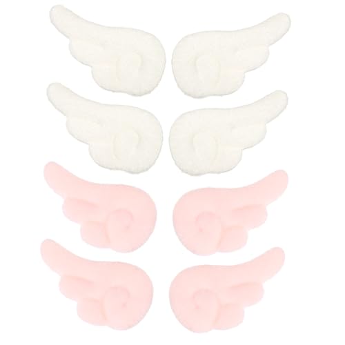 HOOTNEE 4 Paare Plüsch Engelsflügel Haarclips Weiß Rosa Kreativer Haarschmuck für Mädchen Weiche Haarklammern Schmuck für Alltag und Party Zufällige Farbe Zufällige Farbe von HOOTNEE