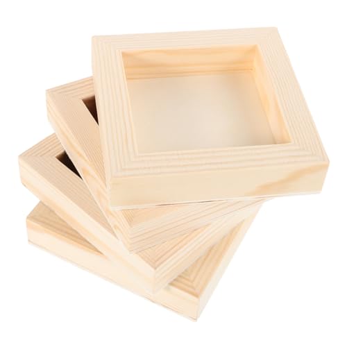 HOOTNEE 4 Stück Holz Bilderrahmen Diy Malbare Holzrahmen für Kunstprojekte Unlackierte Holzfotorahmen für Kreative Bastelarbeiten für Home Decor von HOOTNEE