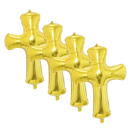 HOOTNEE 4 Stück Taufballons Ballondeko Ballons Mit Kreuz Kreuzballons Babygeburtstag Ballon Ballons Zur Taufe Geburtstagsballons Babyballon Partyballons von HOOTNEE
