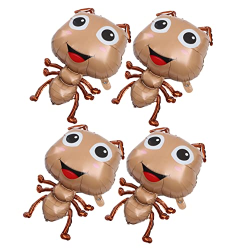 HOOTNEE 4 Stück Teiliges Folienballon Ameisenform Aluminiumfolie Partydeko Kindergeburtstag Fotorequisiten Robust Langlebig Niedliche Tierballons für Wald und Dschungelthemen von HOOTNEE