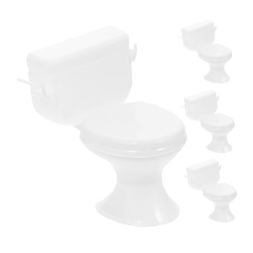HOOTNEE 4 Stück Teiliges Mini Toiletten Dekorationsset für Partytorten Realistisches Puppenhaus Zubehör für Bachelorette Feiern und Thematische Partys zu Verwenden und Wiederverwendbar von HOOTNEE