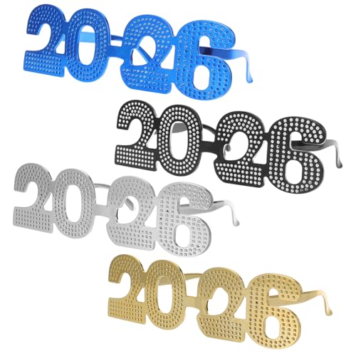 HOOTNEE 4stücke Zahlenbrille Neujahrsbrillen Glitzer-partybrillen Lustige Fotoautomaten-requisiten Accessoires Für Silvesterfeiern HOOTNEE 4stücke Zahlenbrille Neujahrsbrillen Glitzer-partybrillen Lustige Fotoautomaten-requisiten Accessoires Für Silvesterfeiern von HOOTNEE